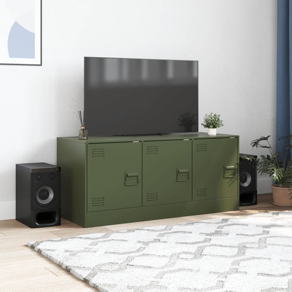 vidaXL TV Cabinet Olive Green 99x39x44 cm Steel