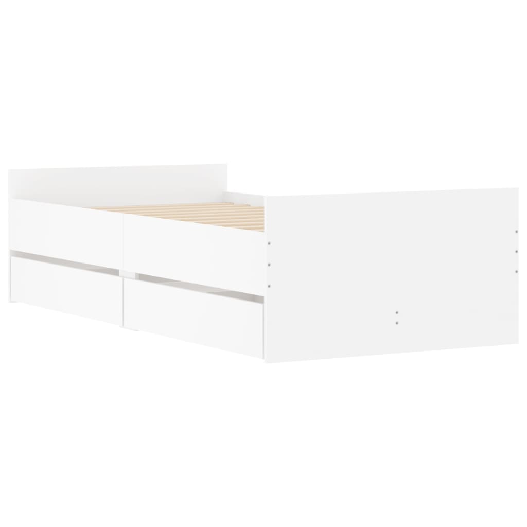 vidaXL Bed Frame without Mattress White 75x190 cm Small Single