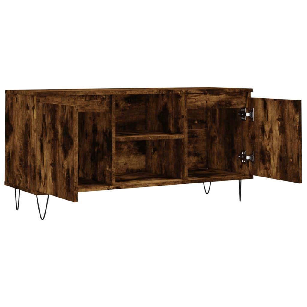 vidaXL TV Cabinet Smoked Oak 104x35x50 cm Engineered Wood