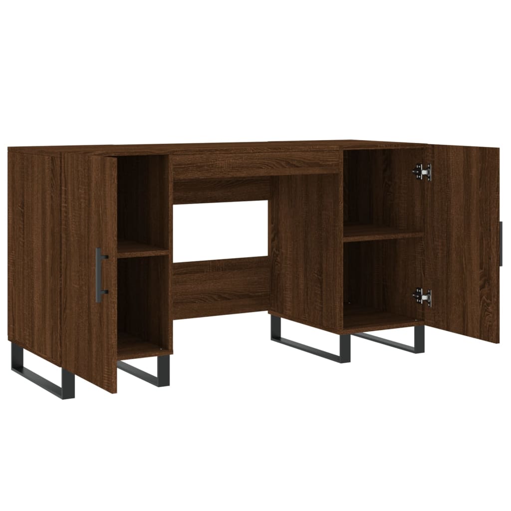 vidaXL Desk Brown Oak 140x50x75 cm Engineered Wood