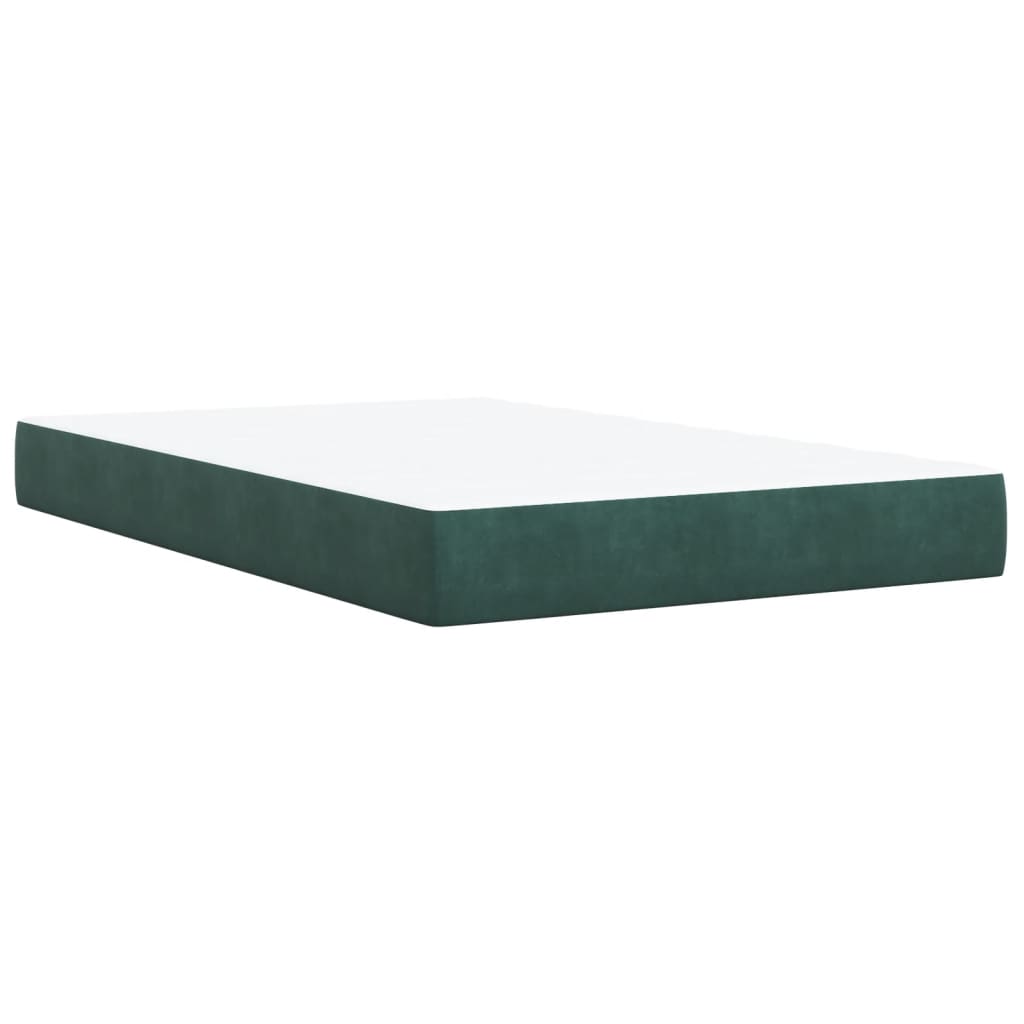 vidaXL Box Spring Bed with Mattress Dark Green 120x200 cm Velvet