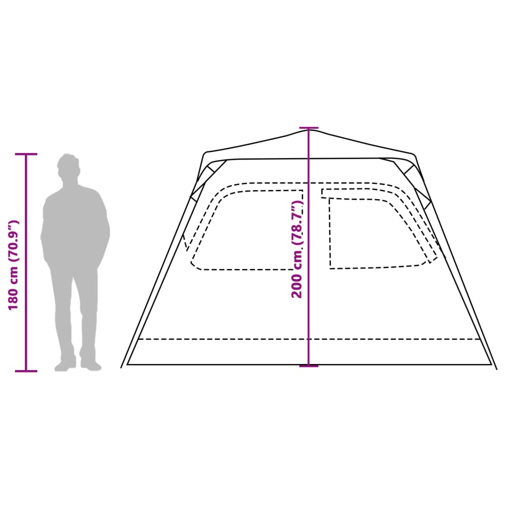 vidaXL Family Tent Dome 6-Person Green Quick Release