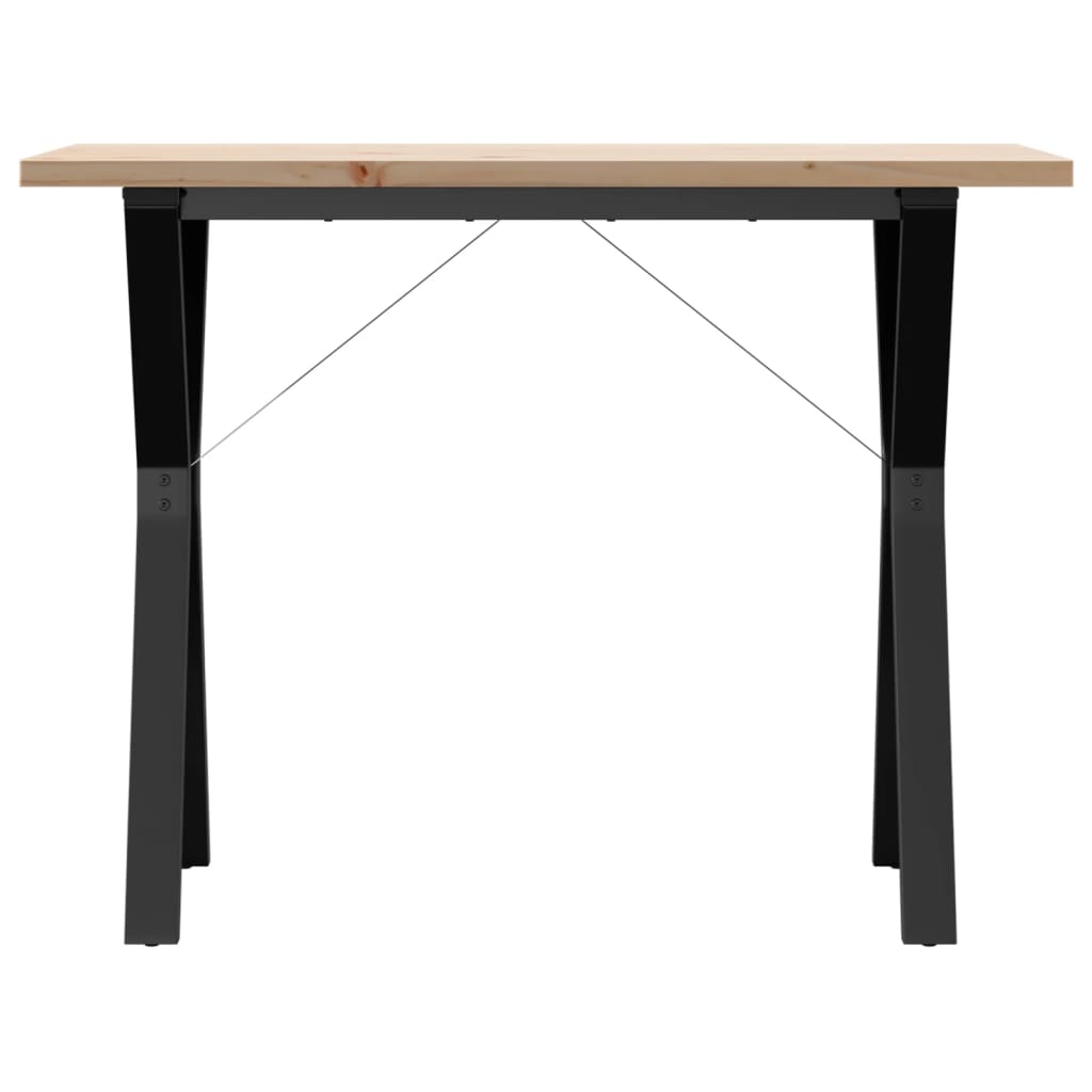 vidaXL Dining Table Y-Frame 100x50x75.5 cm Solid Wood Pine and Cast Iron