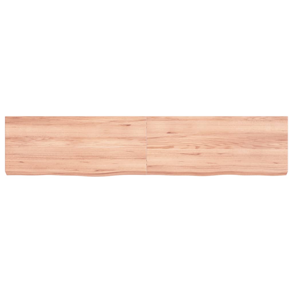 vidaXL Wall Shelf Light Brown 140x30x(2-6) cm Treated Solid Wood Oak