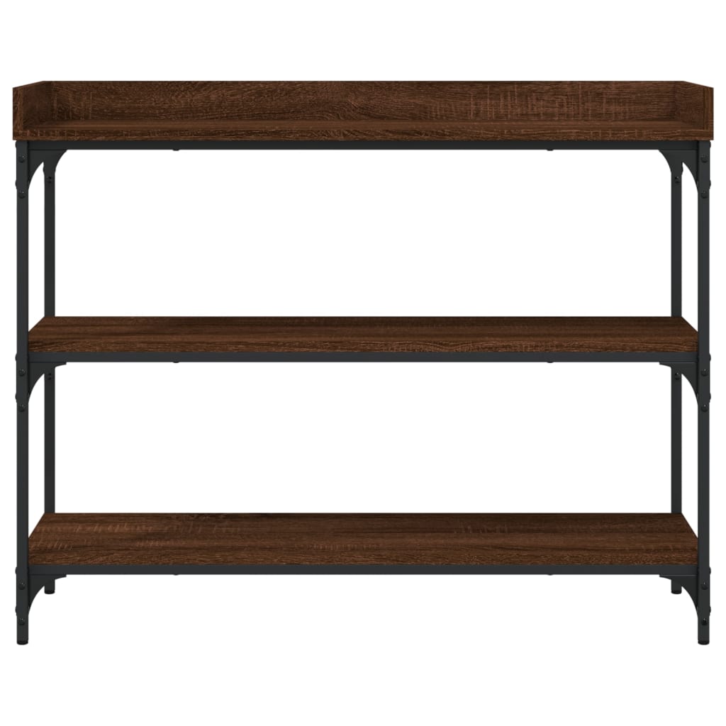 vidaXL Console Table with Shelves Brown Oak 100x30x80 cm