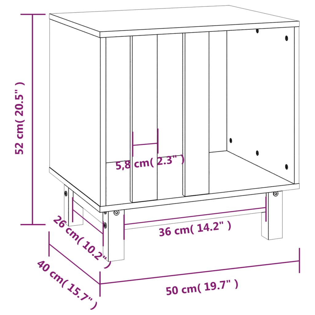 vidaXL Dog House 50x40x52 cm Solid Wood Pine