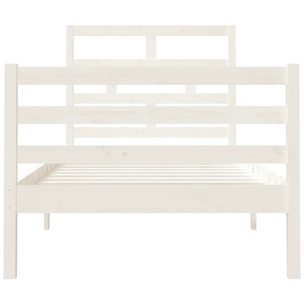 vidaXL Bed Frame without Mattress White 90x190 cm Single Solid Wood