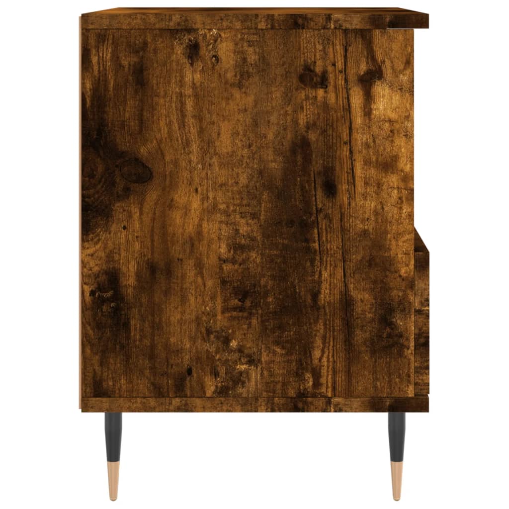 vidaXL Bedside Cabinet Smoked Oak 40x35x50 cm Engineered Wood