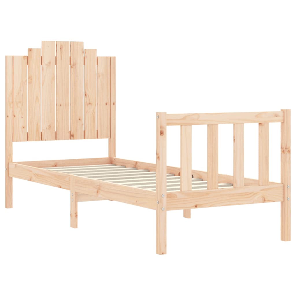 vidaXL Bed Frame without Mattress Small Single Solid Wood Pine