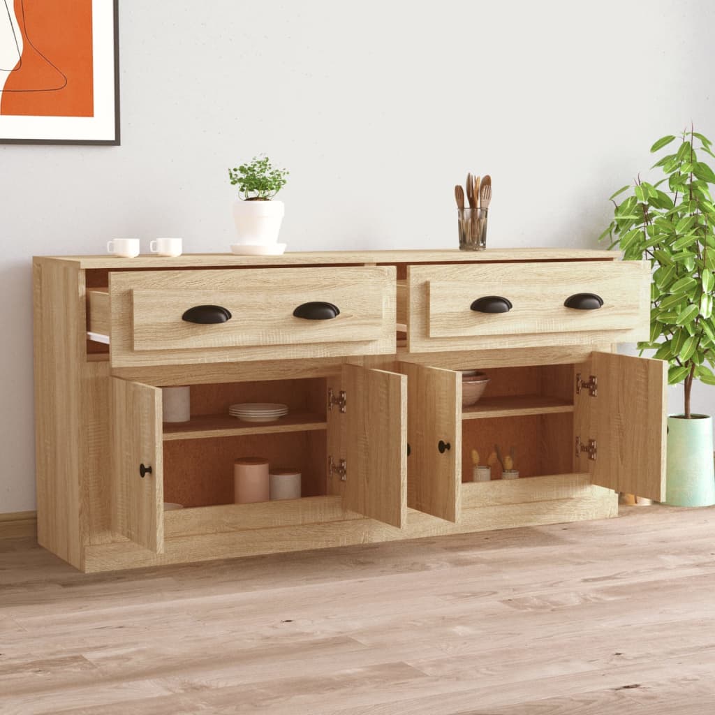 vidaXL Sideboards 2 pcs Sonoma Oak Engineered Wood