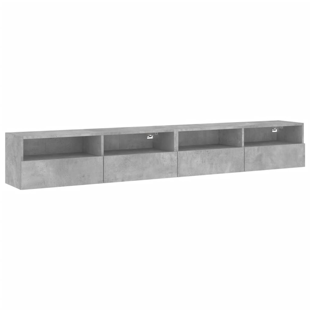 vidaXL TV Wall Cabinets 2 pcs Concrete Grey 100x30x30 cm Engineered Wood