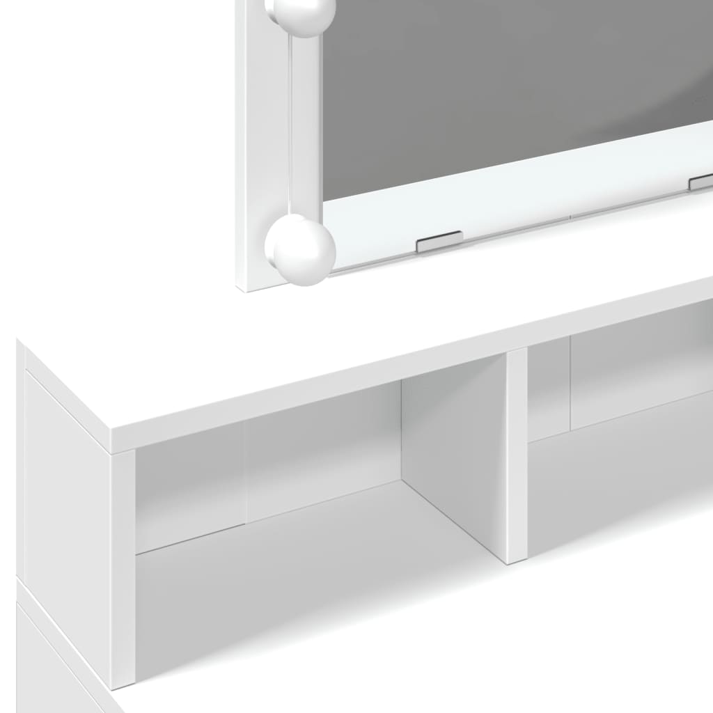 vidaXL Dressing Table with LED White 80x41x144.5 cm