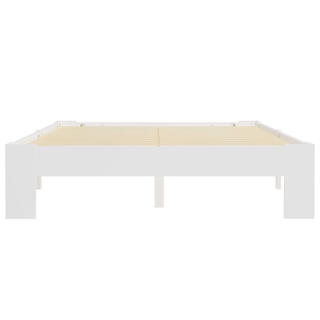 vidaXL Bed Frame without Mattress White Solid Pine Wood 140x200 cm