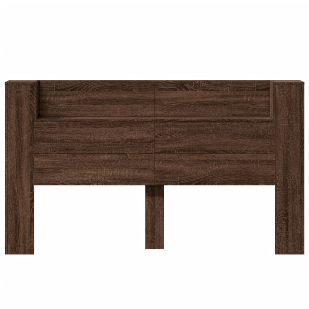 vidaXL Headboard Cabinet with LED Brown Oak 180x16.5x103.5 cm