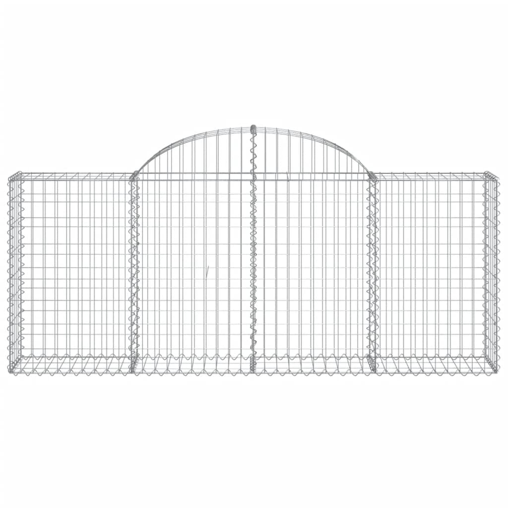 vidaXL Arched Gabion Baskets 5 pcs 200x30x80/100 cm Galvanised Iron