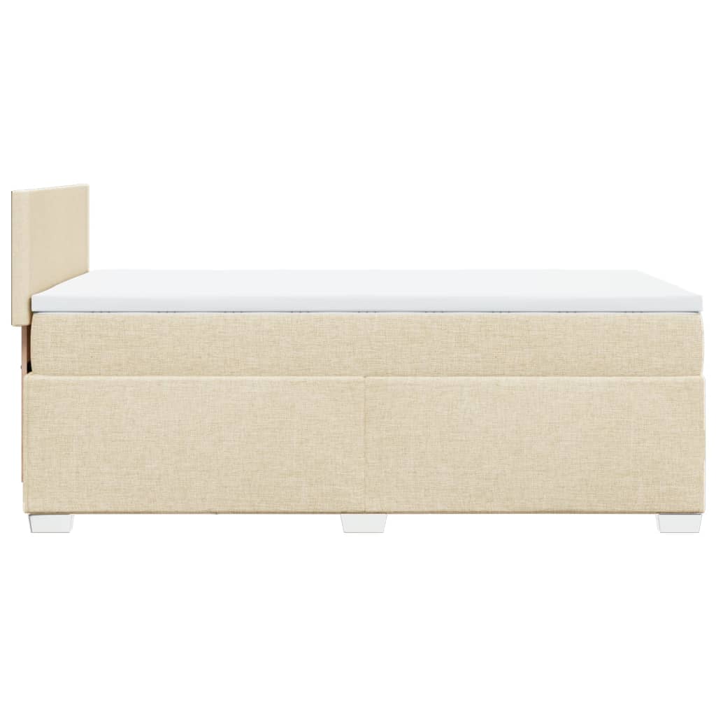 vidaXL Box Spring Bed with Mattress Cream 100x200 cm Fabric