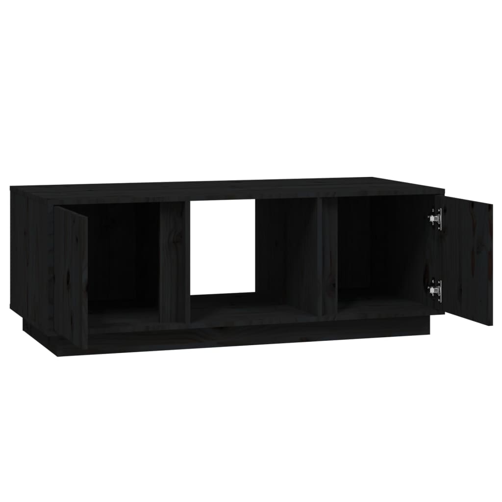 vidaXL Coffee Table Black 110x50x40 cm Solid Wood Pine