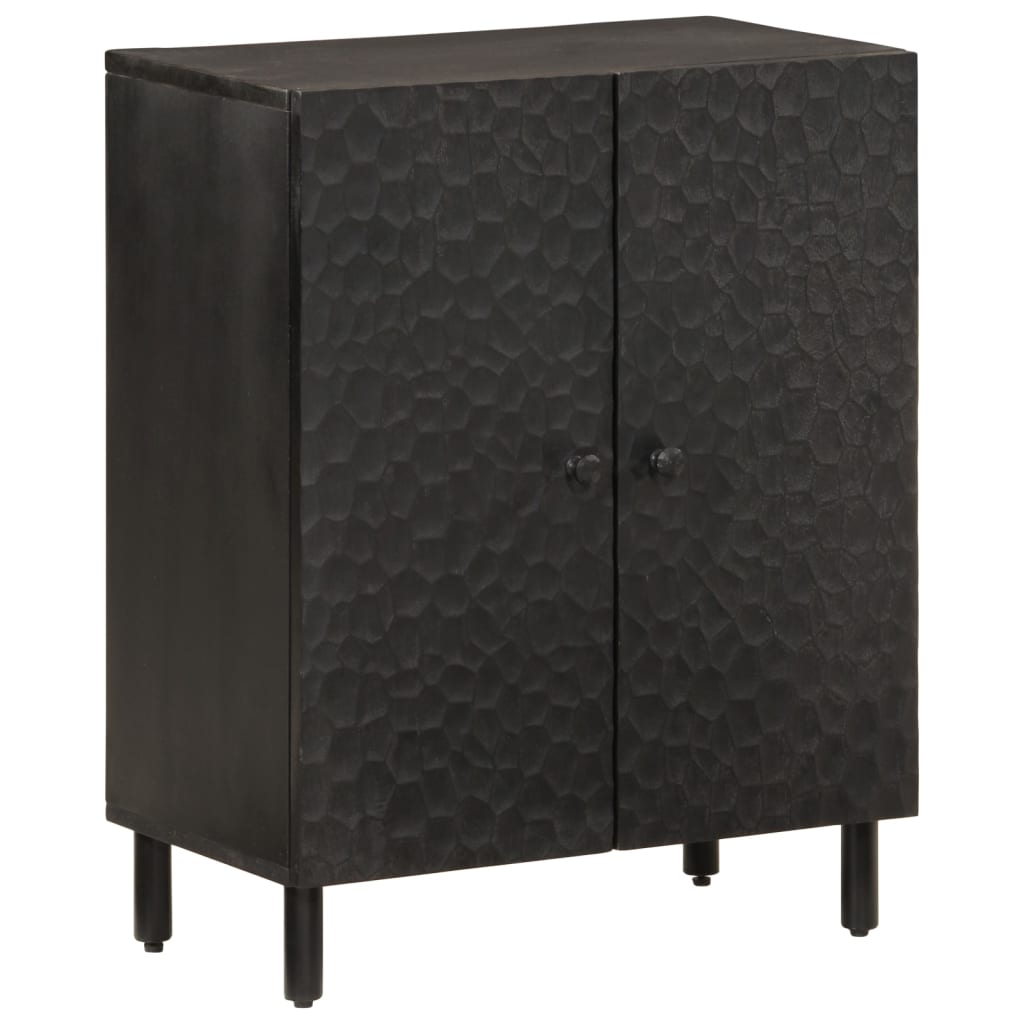 vidaXL Side Cabinet Black 60x33x75 cm Solid Wood Mango