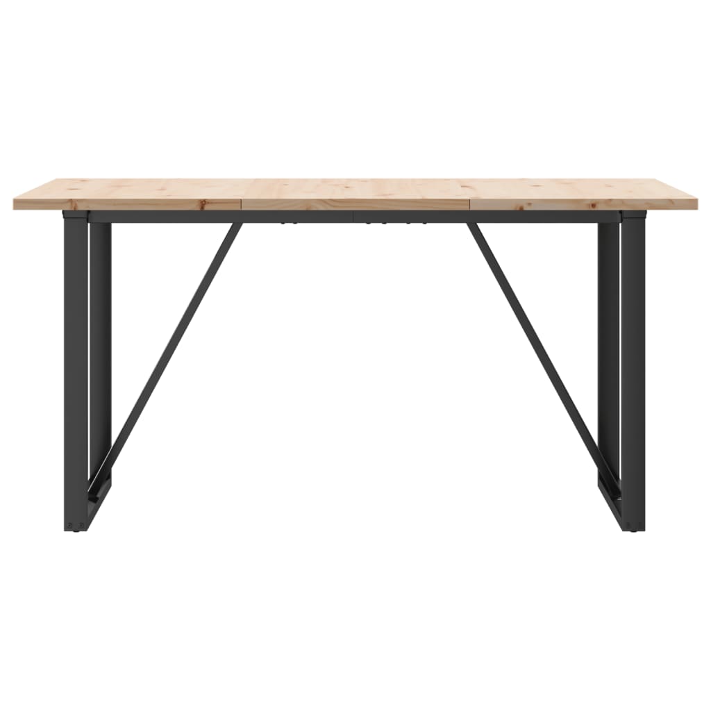 vidaXL Dining Table O-Frame 160x80x75.5 cm Solid Wood Pine and Cast Iron