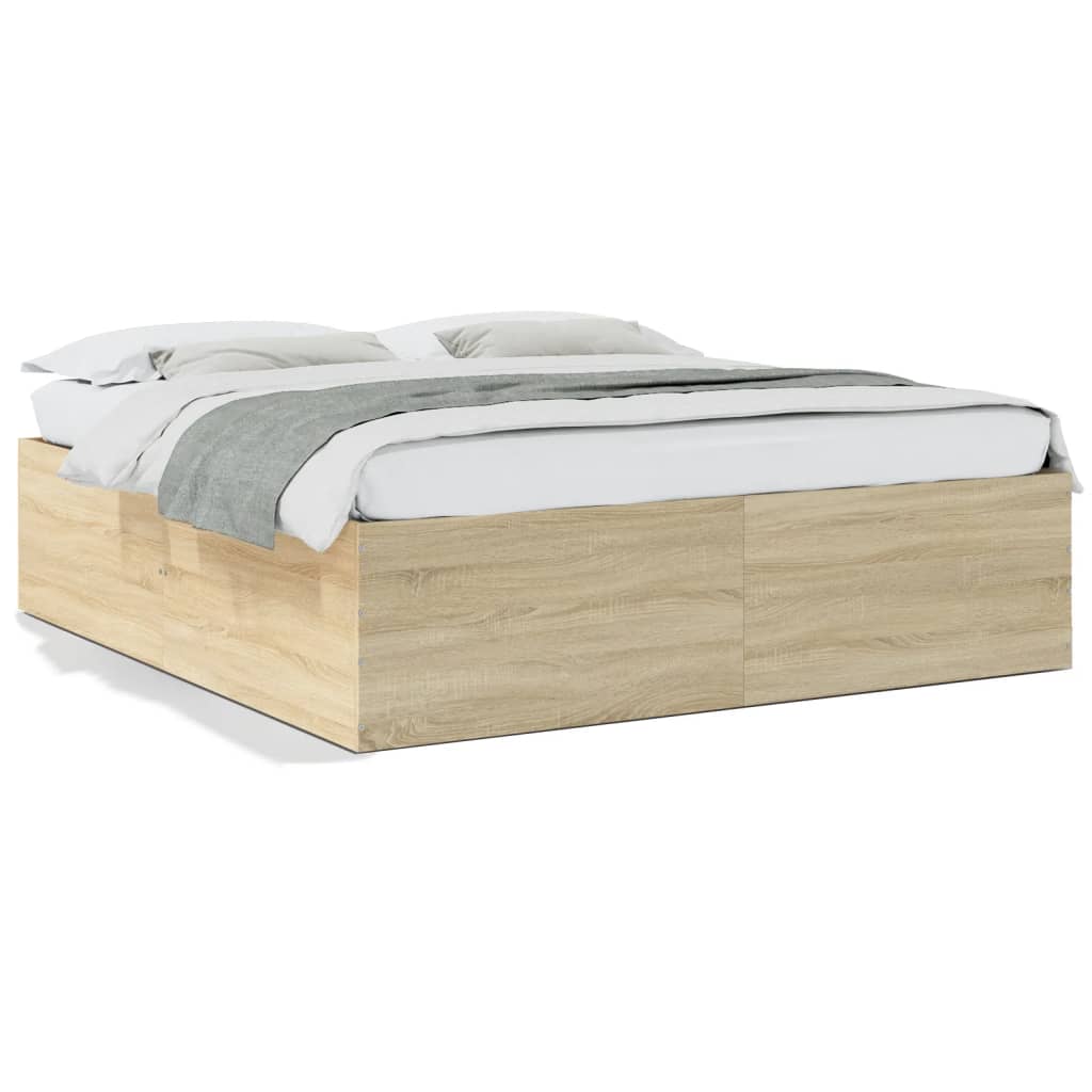 vidaXL Bed Frame without Mattress Sonoma Oak 200x200 cm