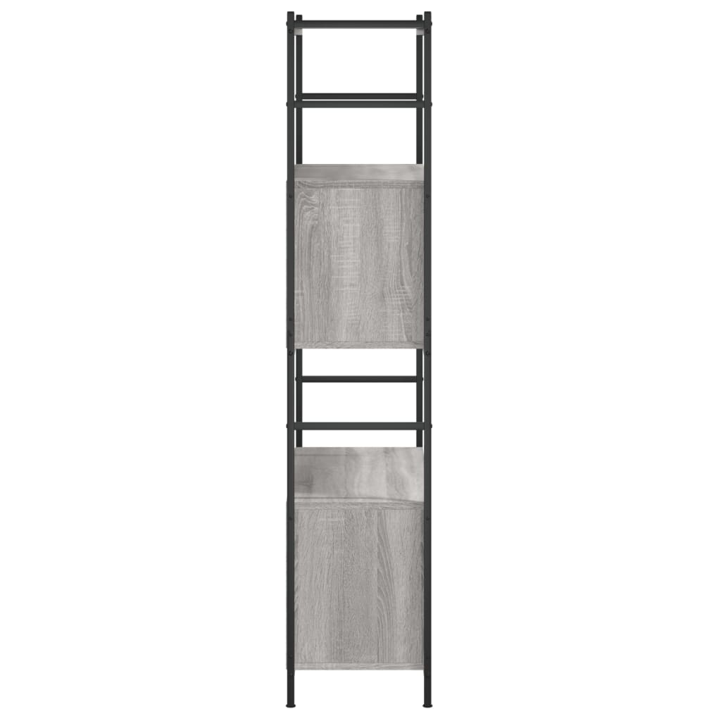 vidaXL Bookshelf Grey Sonoma 80x30x145.5 cm Engineered Wood and Iron