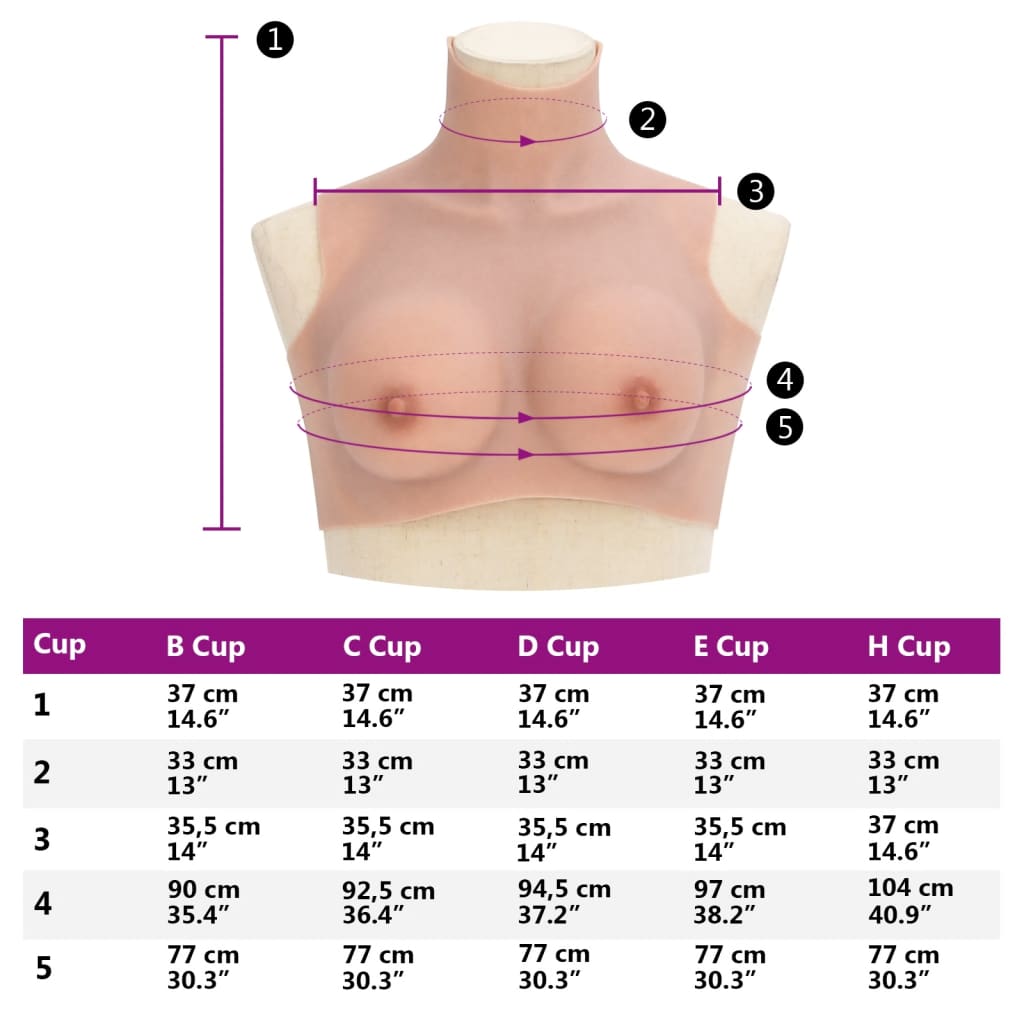 vidaXL Silicone Breastplate Natural B Cup