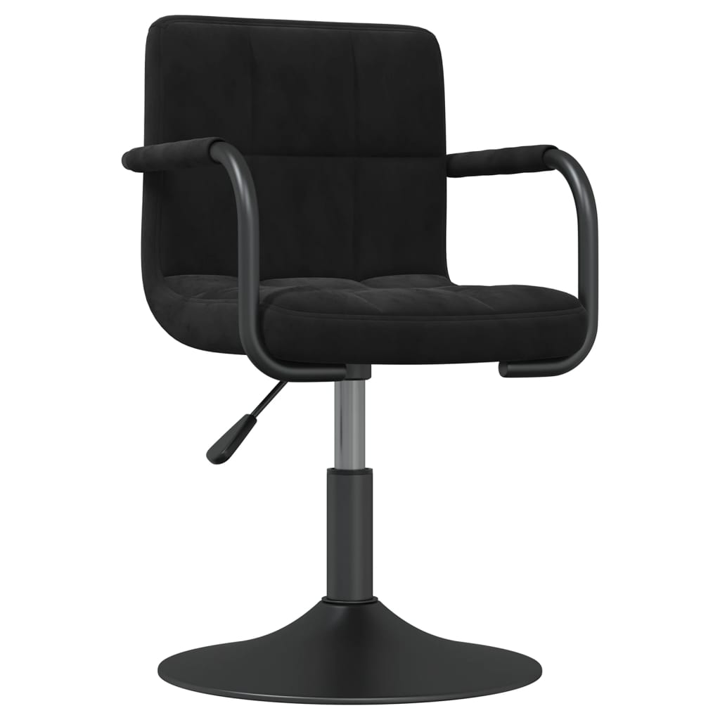 vidaXL Swivel Dining Chairs 2 pcs Black Velvet