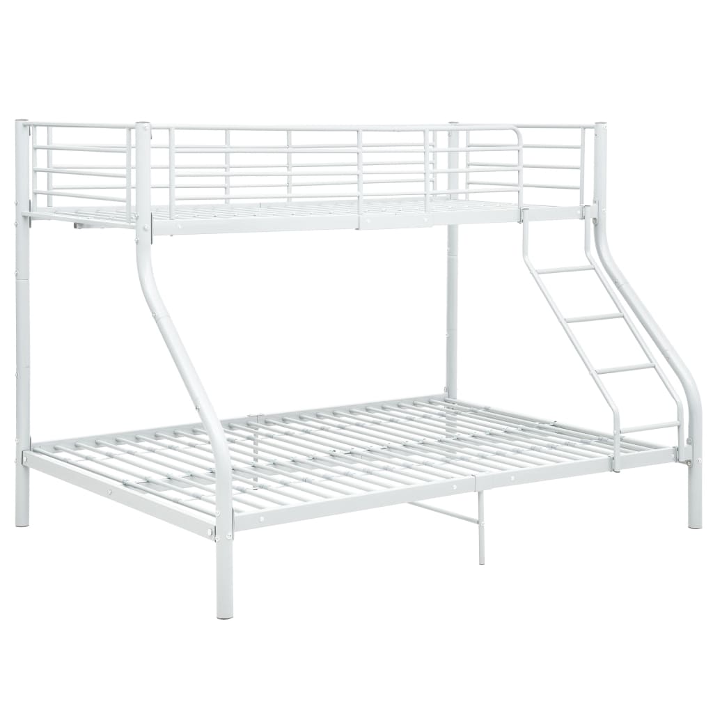 vidaXL Bunk Bed Frame without Mattress White Metal 140x200 cm/90x200 cm