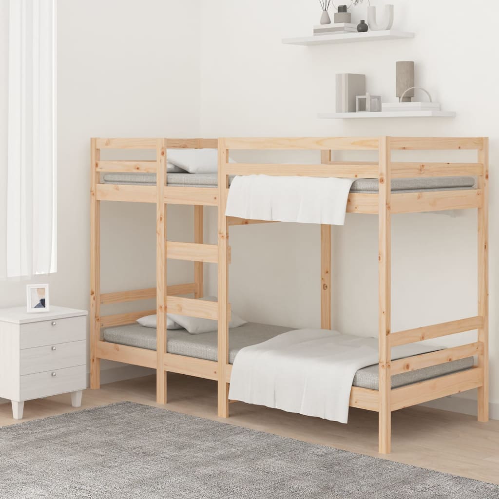 vidaXL Bunk Bed without Mattress 75x190 cm Small Single Solid Wood Pine