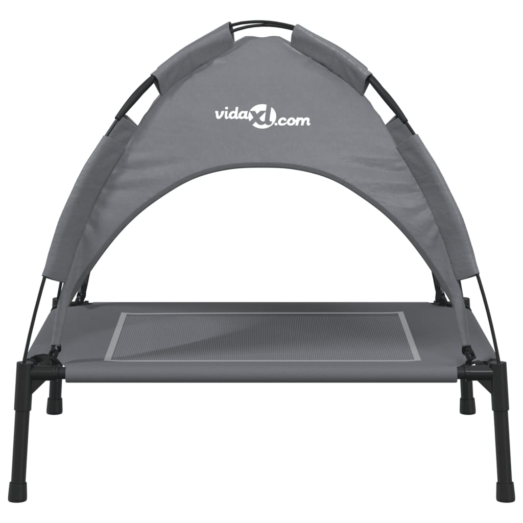 vidaXL Dog Bed with Canopy Anthracite Oxford Fabric and Steel