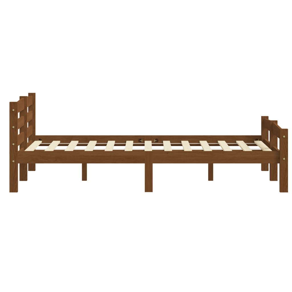 vidaXL Bed Frame without Mattress Honey Brown Solid Pinewood 180x200 cm Super King