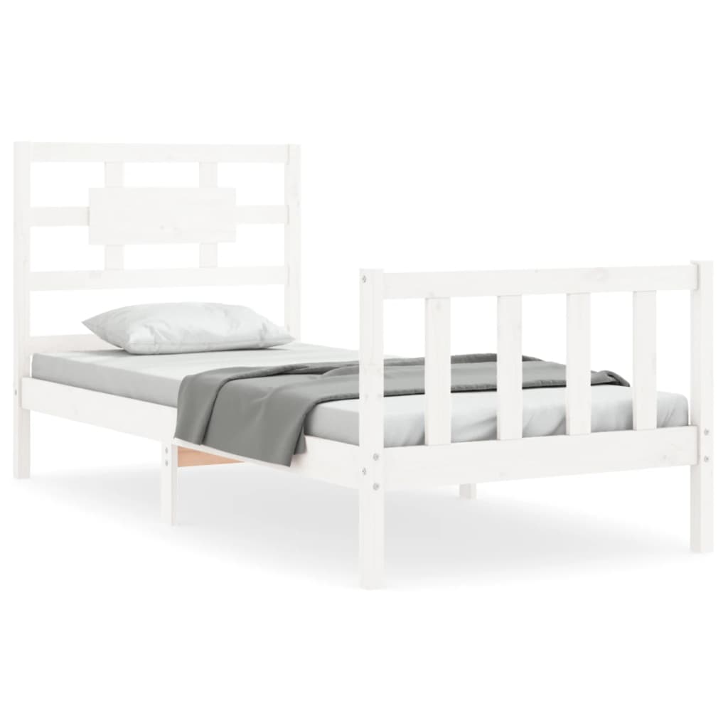 vidaXL Bed Frame without Mattress White 90x200 cm Solid Wood Pine