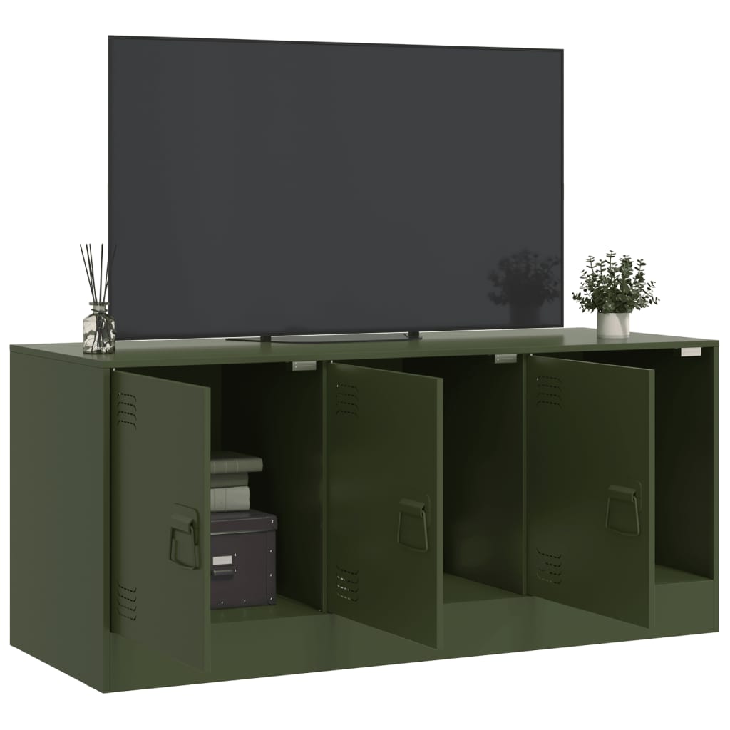 vidaXL TV Cabinet Olive Green 99x39x44 cm Steel