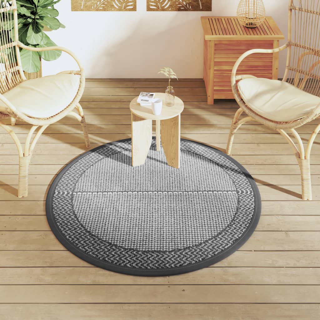 vidaXL Outdoor Carpet Grey Ø120 cm PP