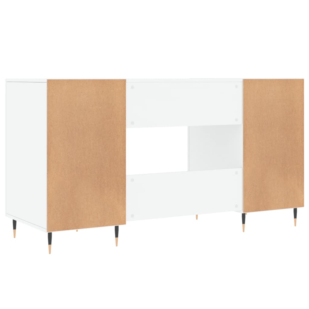 vidaXL Desk High Gloss White 140x50x75 cm Engineered Wood