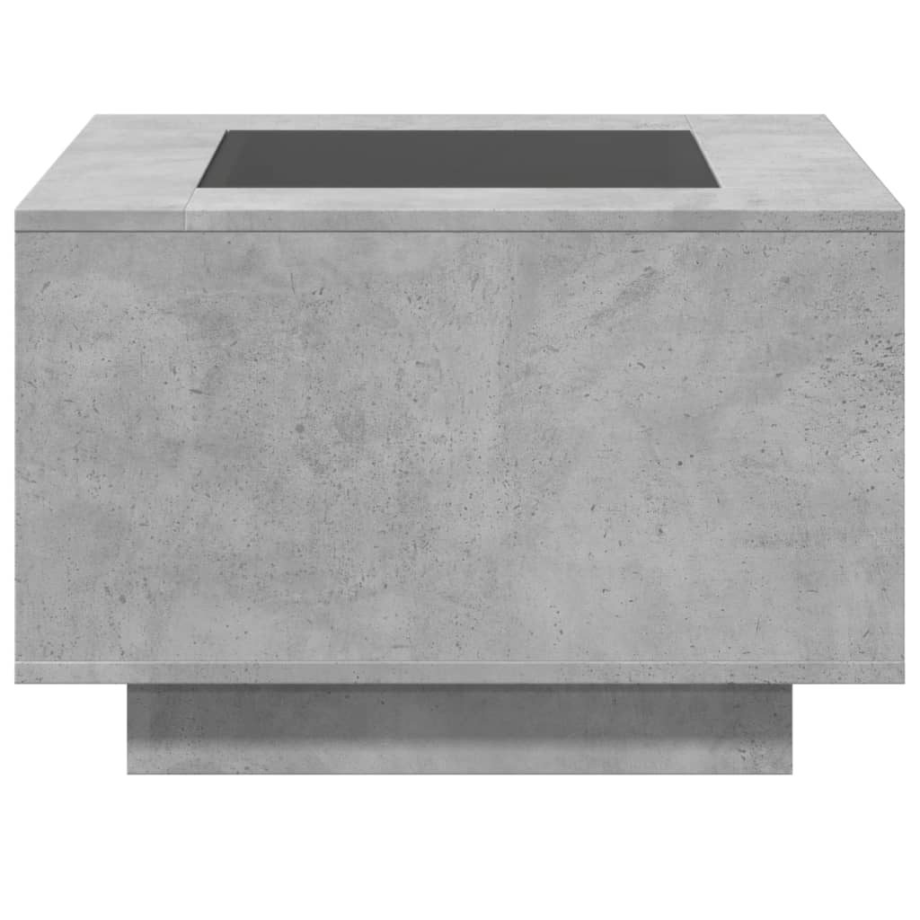 vidaXL Coffee Table with LED Concrete Grey 60x60x40 cm Engineered Wood