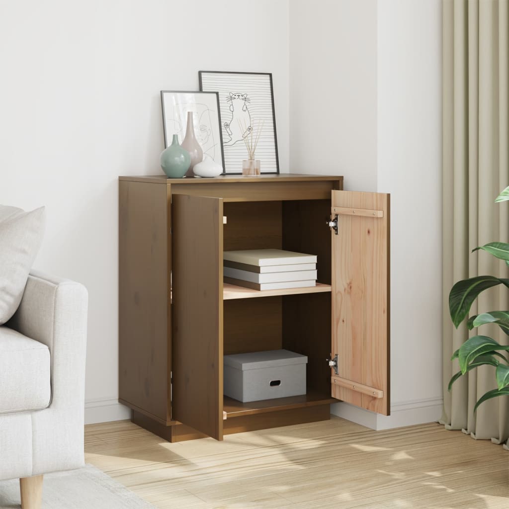 vidaXL Sideboard Honey Brown 60x34x75 cm Solid Wood Pine