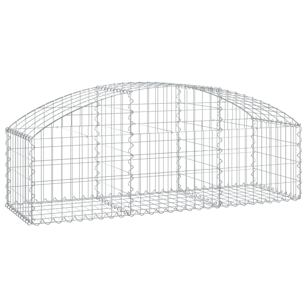 vidaXL Arched Gabion Basket 150x50x40/60 cm Galvanised Iron