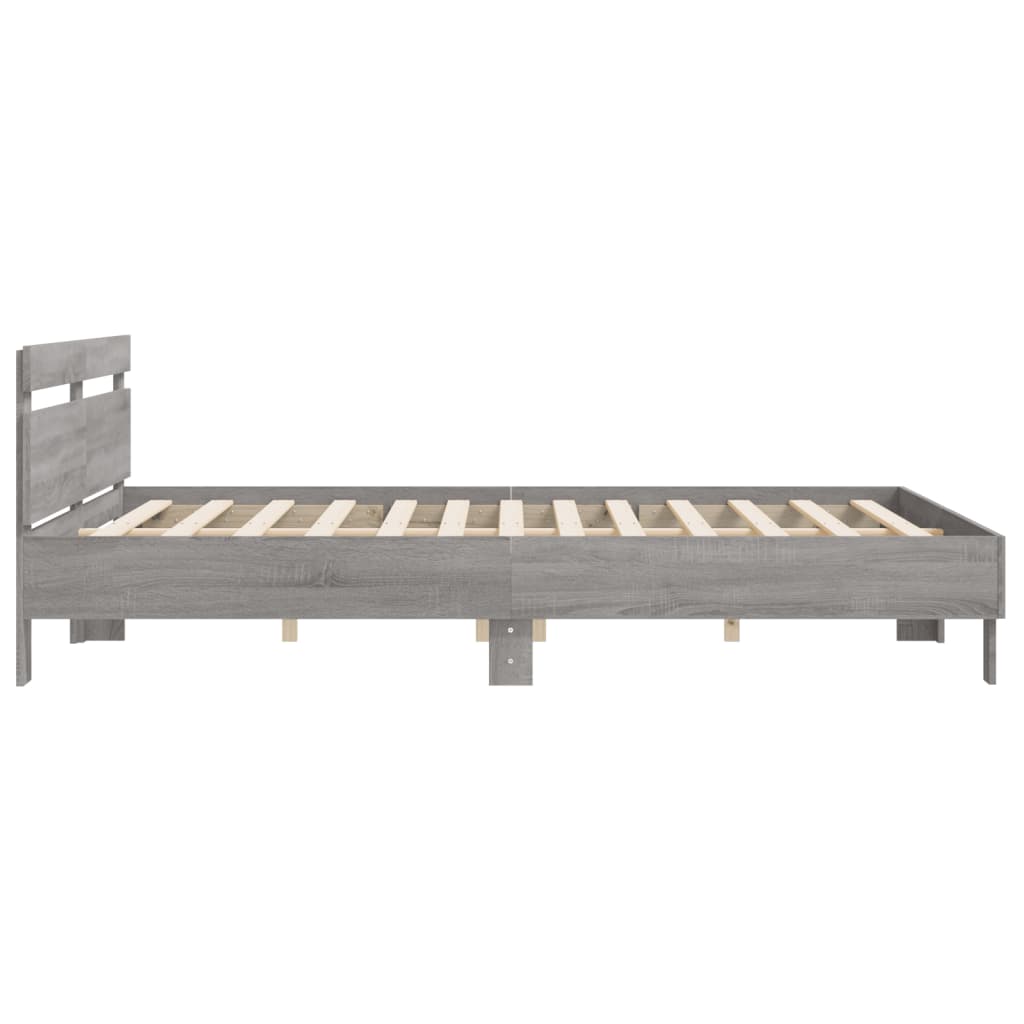 vidaXL Bed Frame without Mattress Grey Sonoma 160x200 cm