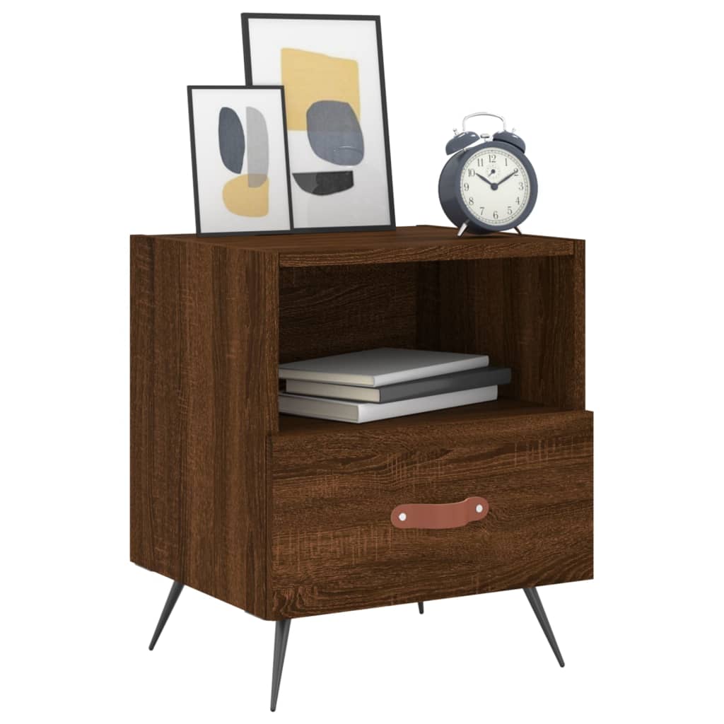 vidaXL Bedside Cabinets 2 pcs Brown Oak 40x35x47.5 cm Engineered Wood