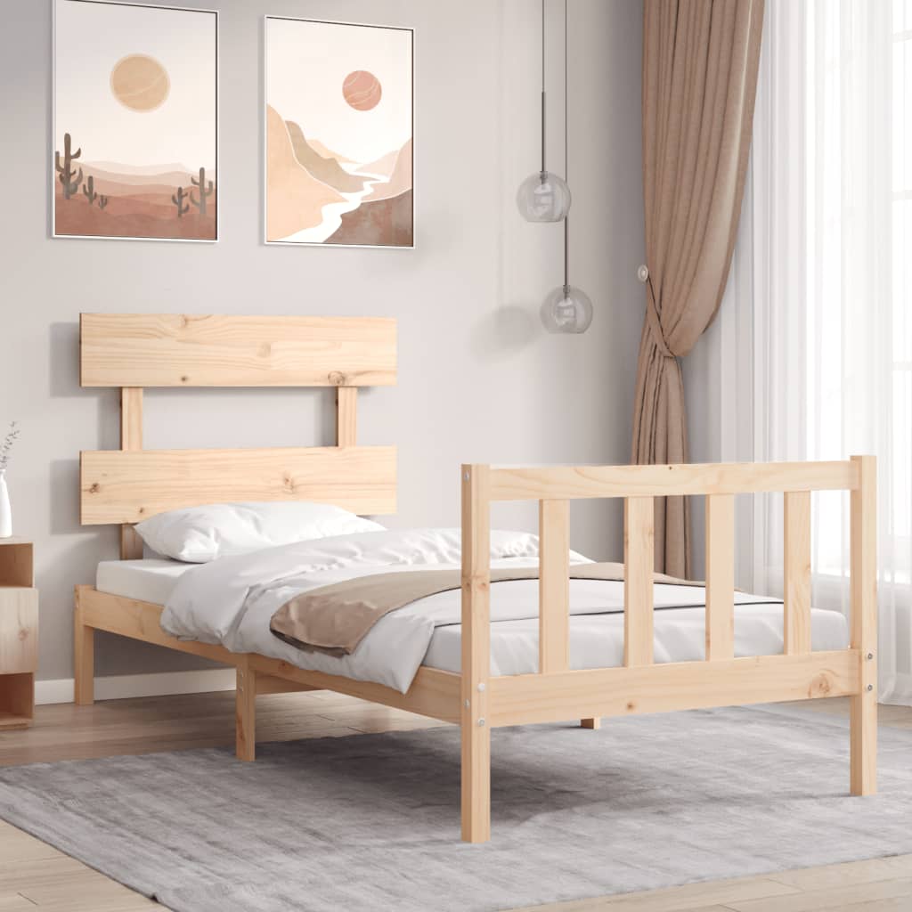 vidaXL Bed Frame without Mattress Single Solid Wood Pine