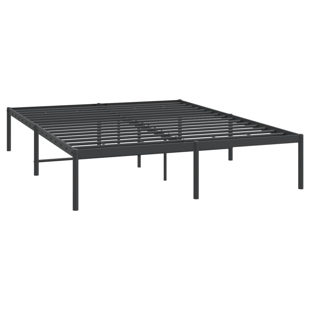 vidaXL Metal Bed Frame without Mattress Black 140x190 cm