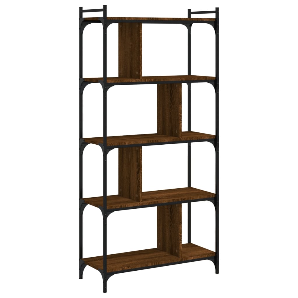 vidaXL Bookcase 5-Tier Brown Oak 76x32x158 cm Engineered Wood