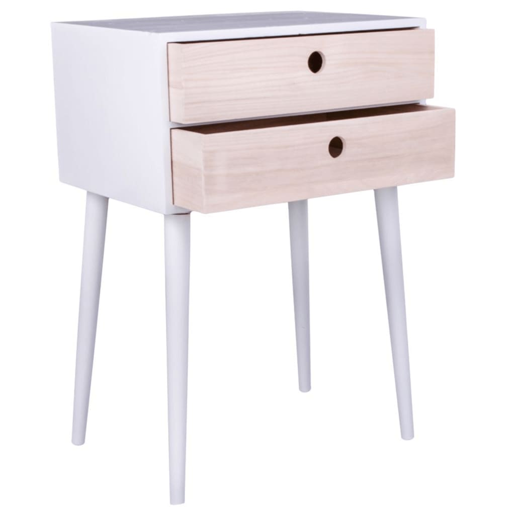 House Nordic Bedside Table Annelies White and Natural