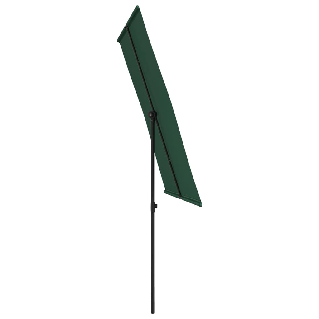 vidaXL Garden Parasol with Aluminium Pole 2x1.5 m Green