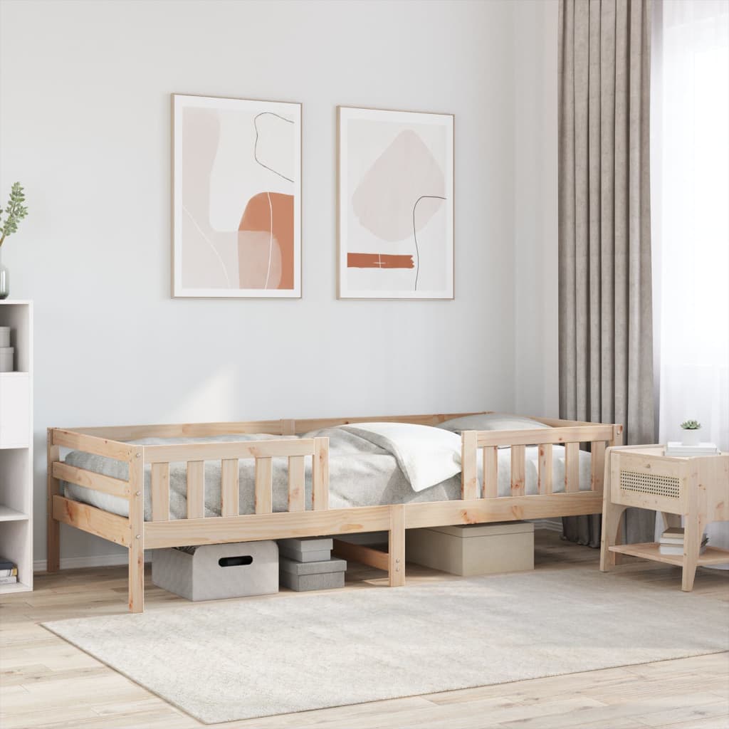 vidaXL Bed Frame 100x200 cm Solid Wood Pine