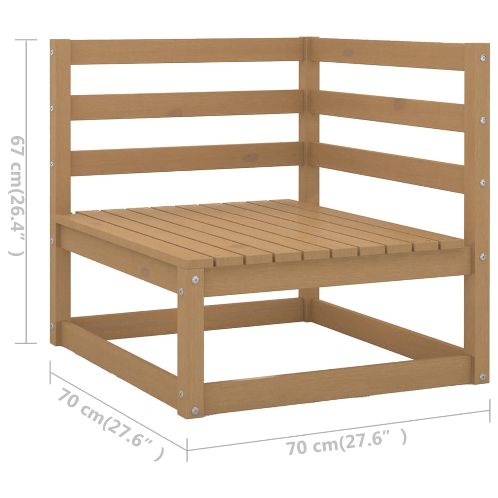 vidaXL 8 Piece Garden Lounge Set Honey Brown Solid Wood Pine