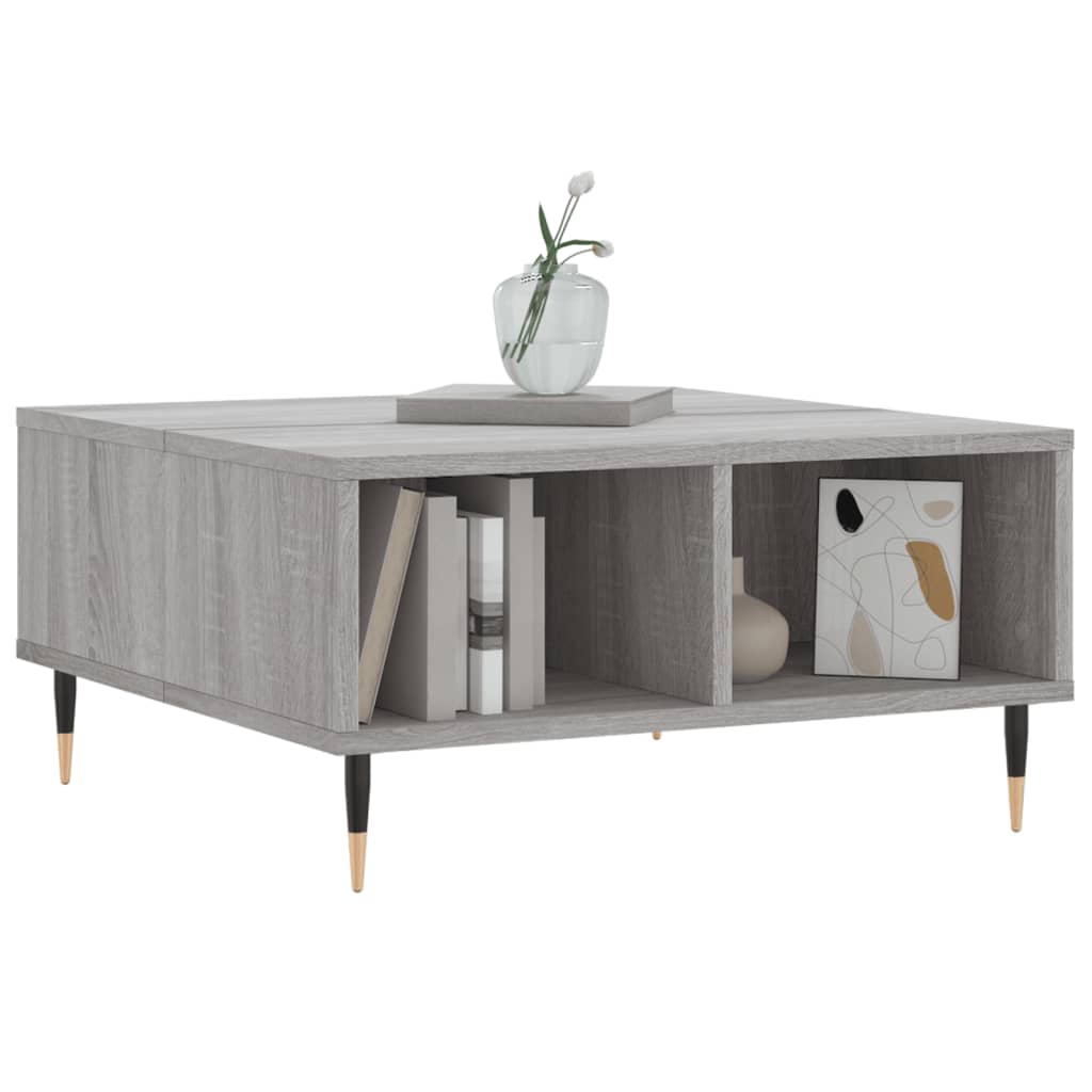 vidaXL Coffee Table Grey Sonoma 60x60x30 cm Engineered Wood