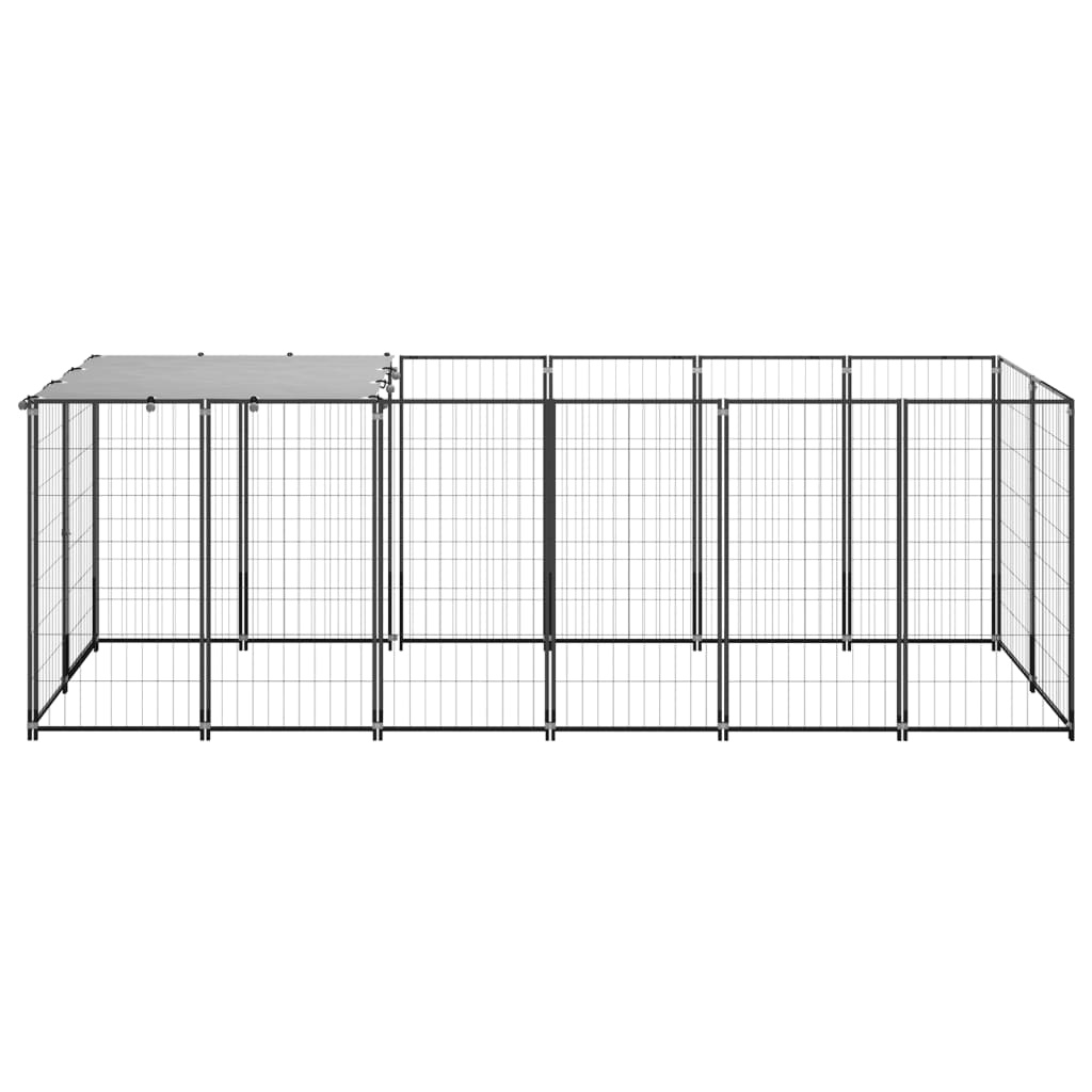 vidaXL Dog Kennel Black 330x110x110 cm Steel