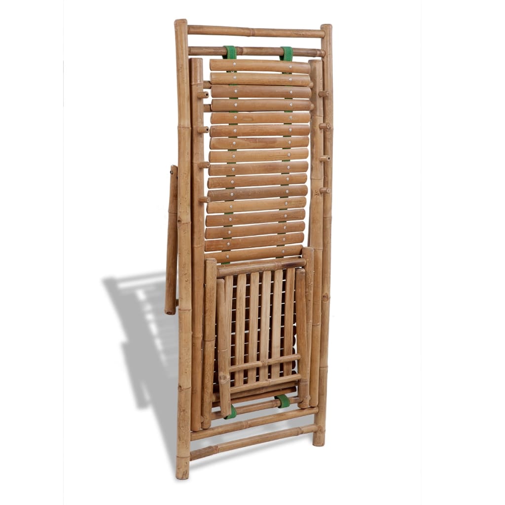 vidaXL Outdoor Deck Chair with Footrest Bamboo